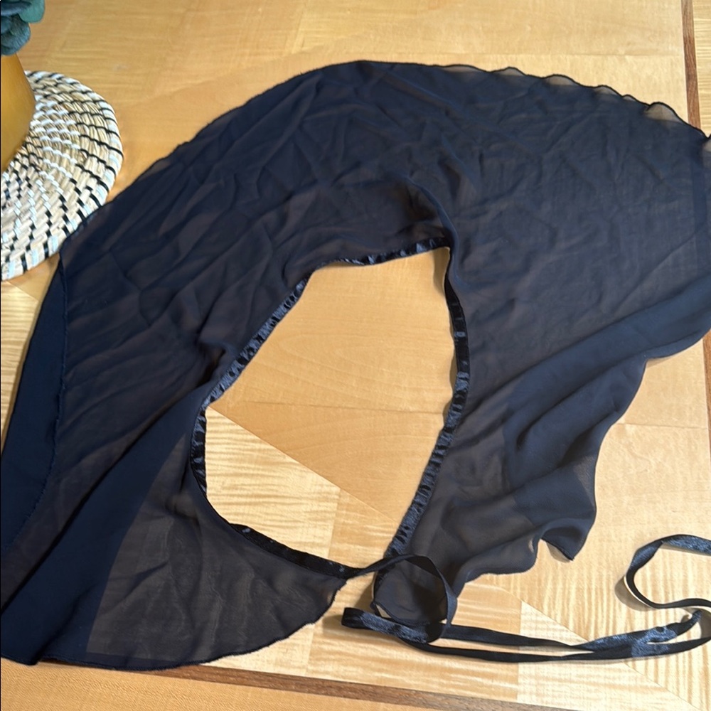 Elegant Black Sheer ballet rap skirt